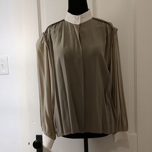 Louis Feraud silk blouse tri-color, size 6